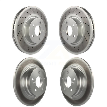 Front Rear Coated Disc Brake Rotors Kit For 2011-2012 Mercedes-Benz C300 With 322mm Diameter Rotor KG-101739 by Genius