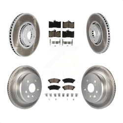 Front Rear Coated Disc Brake Rotors And Ceramic Pads Kit (6Pc) For Lexus IS200t IS300 IS350 KGC-100008