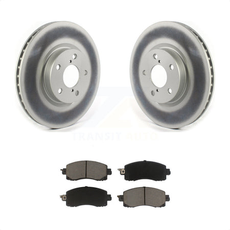 Front Coated Disc Brake Rotors And Ceramic Pads Kit For 2017-2021 Subaru Impreza With 276mm Diameter Rotor KGC-100017 by Transit Auto