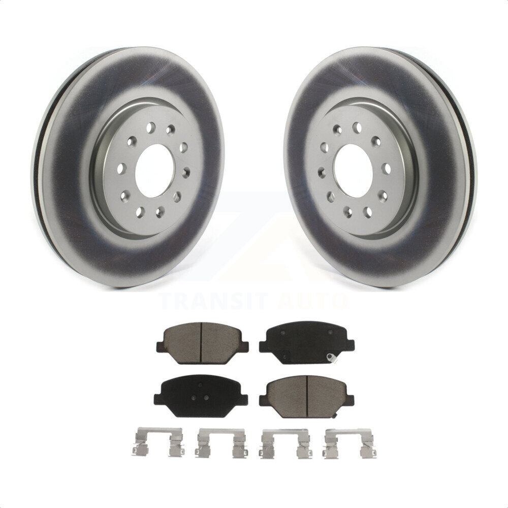 Front Coated Disc Brake Rotors And Ceramic Pads Kit For Chevrolet Equinox GMC Terrain Buick Envision LaCrosse Regal Sportback TourX KGC-100024 by Transit Auto