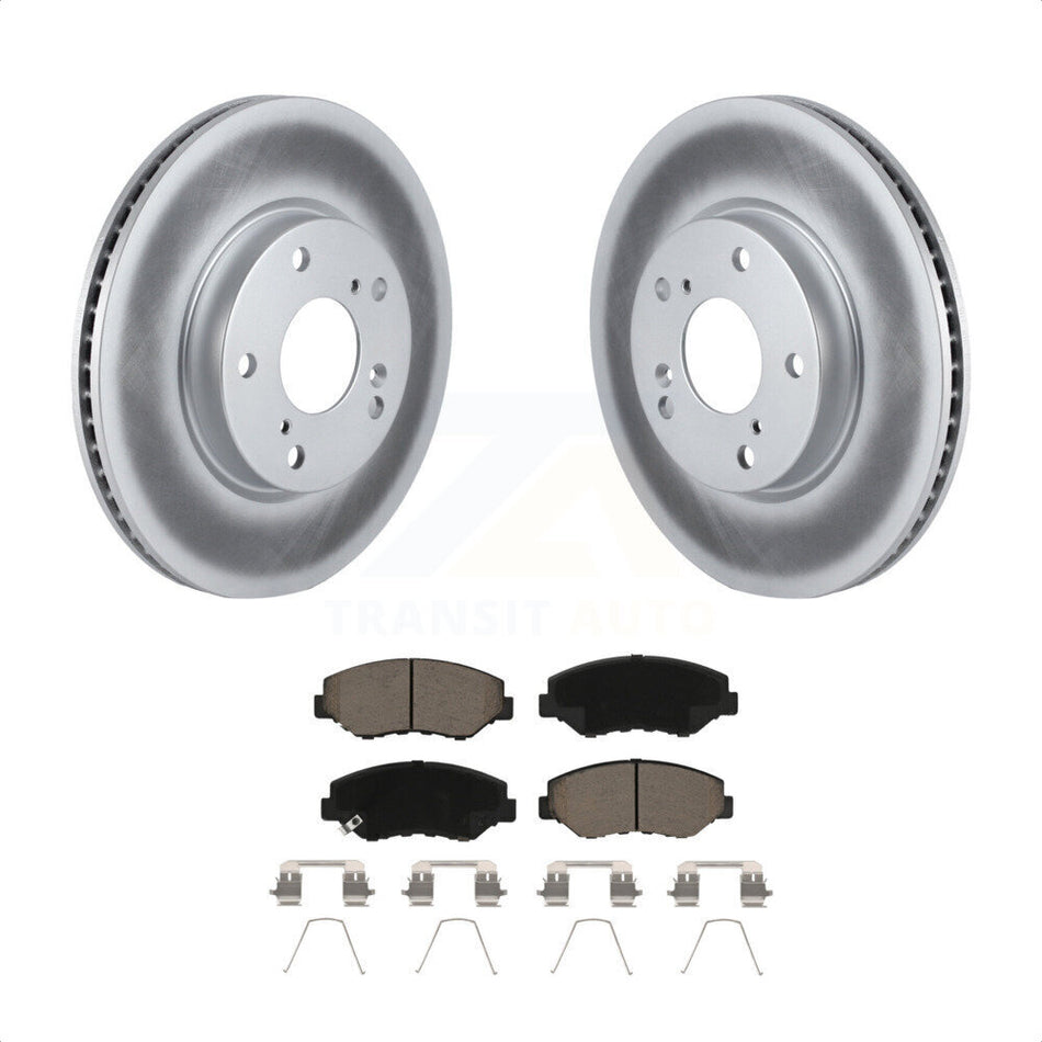 Front Coated Disc Brake Rotors And Ceramic Pads Kit For Honda Civic KGC-100027 by Transit Auto