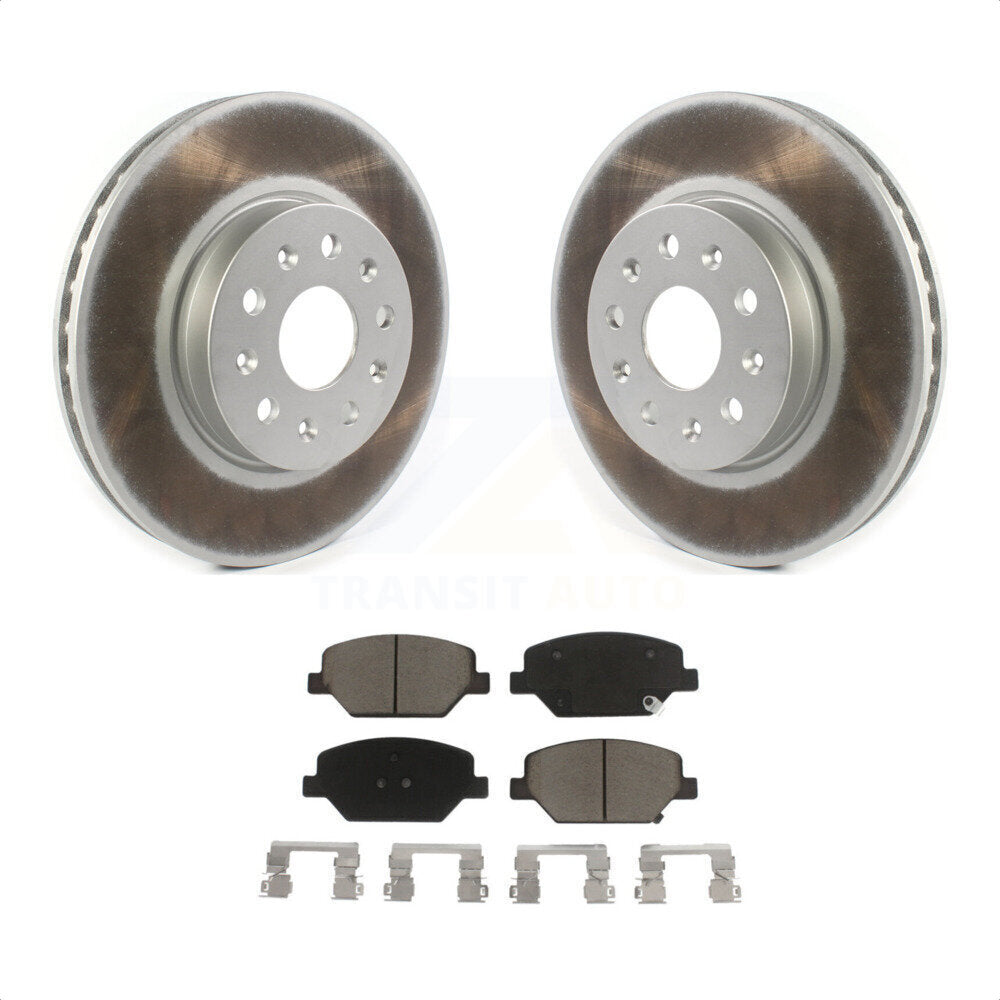 Front Coated Disc Brake Rotors And Ceramic Pads Kit For Chevrolet Camaro Without Brembo Calipers KGC-100050 by Transit Auto