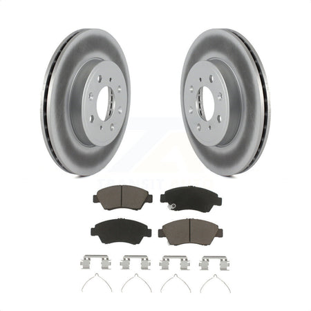 Front Coated Disc Brake Rotors And Ceramic Pads Kit For Honda Fit KGC-100108 by Transit Auto