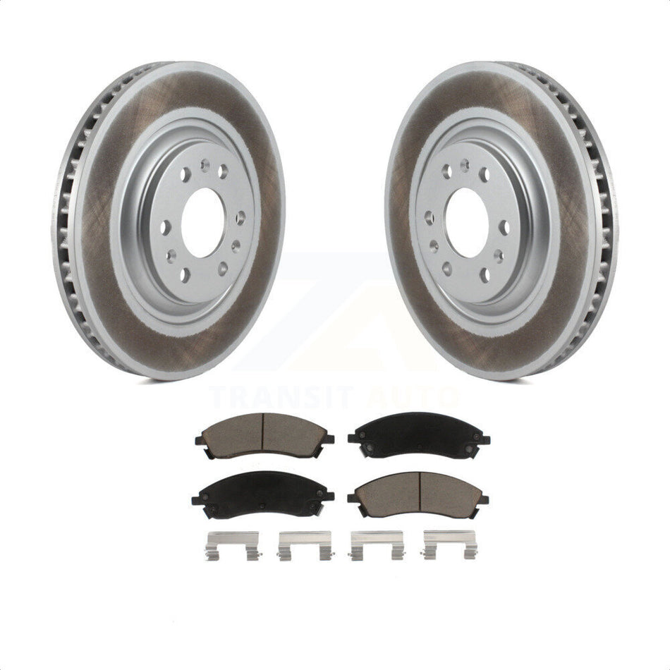 Front Coated Disc Brake Rotors And Ceramic Pads Kit For 2004-2009 Cadillac SRX KGC-100121 by Transit Auto