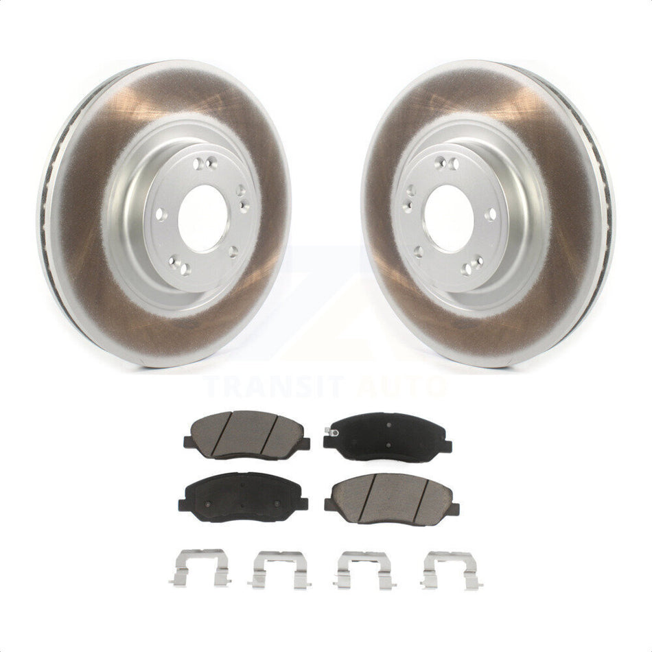 Front Coated Disc Brake Rotors And Ceramic Pads Kit For 2012 Hyundai Genesis 3.8L KGC-100156 by Transit Auto