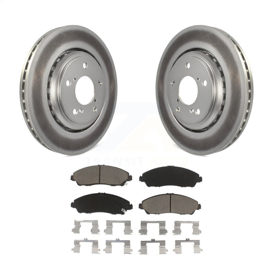 Front Coated Disc Brake Rotors And Ceramic Pads Kit For Honda Pilot Acura MDX Ridgeline KGC-100159 by Transit Auto