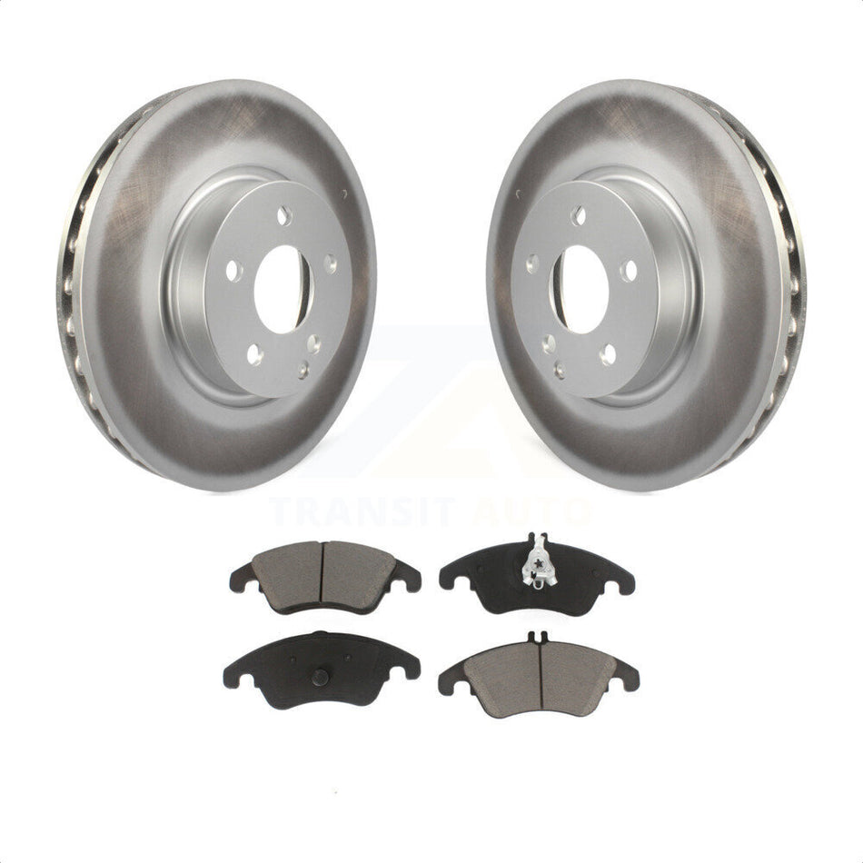 Front Coated Disc Brake Rotors And Ceramic Pads Kit For Mercedes-Benz E350 C300 C350 E400 E250 SLC300 KGC-100173 by Transit Auto