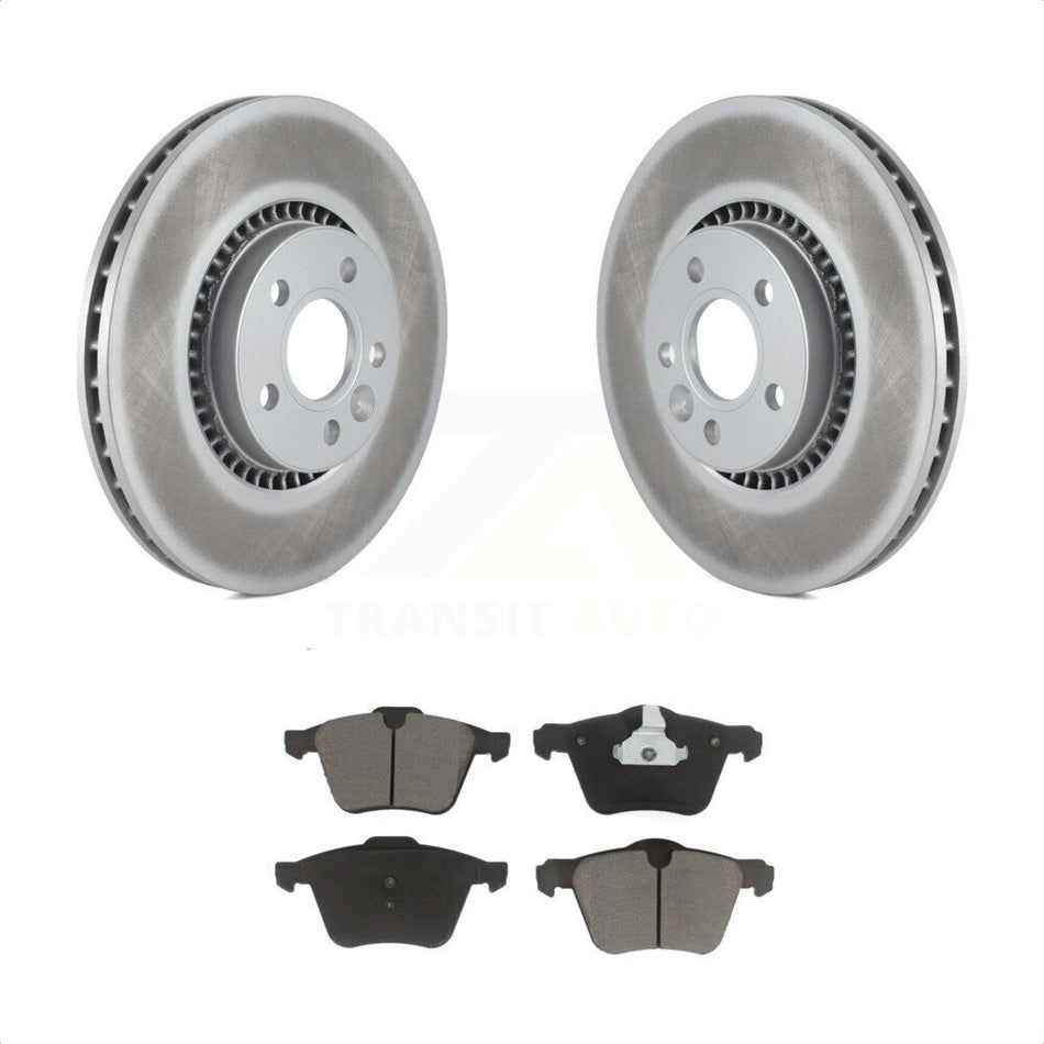 Front Coated Disc Brake Rotors And Ceramic Pads Kit For Volvo S60 XC70 S80 V60 Cross Country V70 KGC-100183 by Transit Auto