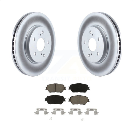 Front Coated Disc Brake Rotors And Ceramic Pads Kit For 2002-2004 Toyota Camry Straight Hat Design With 296mm Diameter Rotor KGC-100217 by Transit Auto