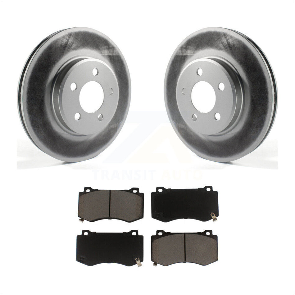 Front Coated Disc Brake Rotors And Ceramic Pads Kit For 2019 Dodge Charger GT With Brembo Brakes KGC-100247 by Transit Auto