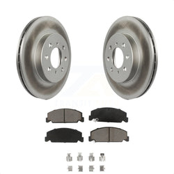 Front Coated Disc Brake Rotors And Ceramic Pads Kit For 1997 Honda Civic LX with 4-Wheel ABS KGC-100252