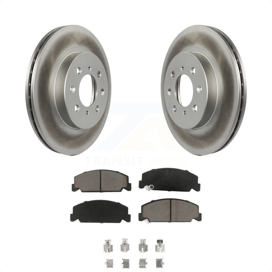 Front Coated Disc Brake Rotors And Ceramic Pads Kit For 1997 Honda Civic LX with 4-Wheel ABS KGC-100252 by Transit Auto