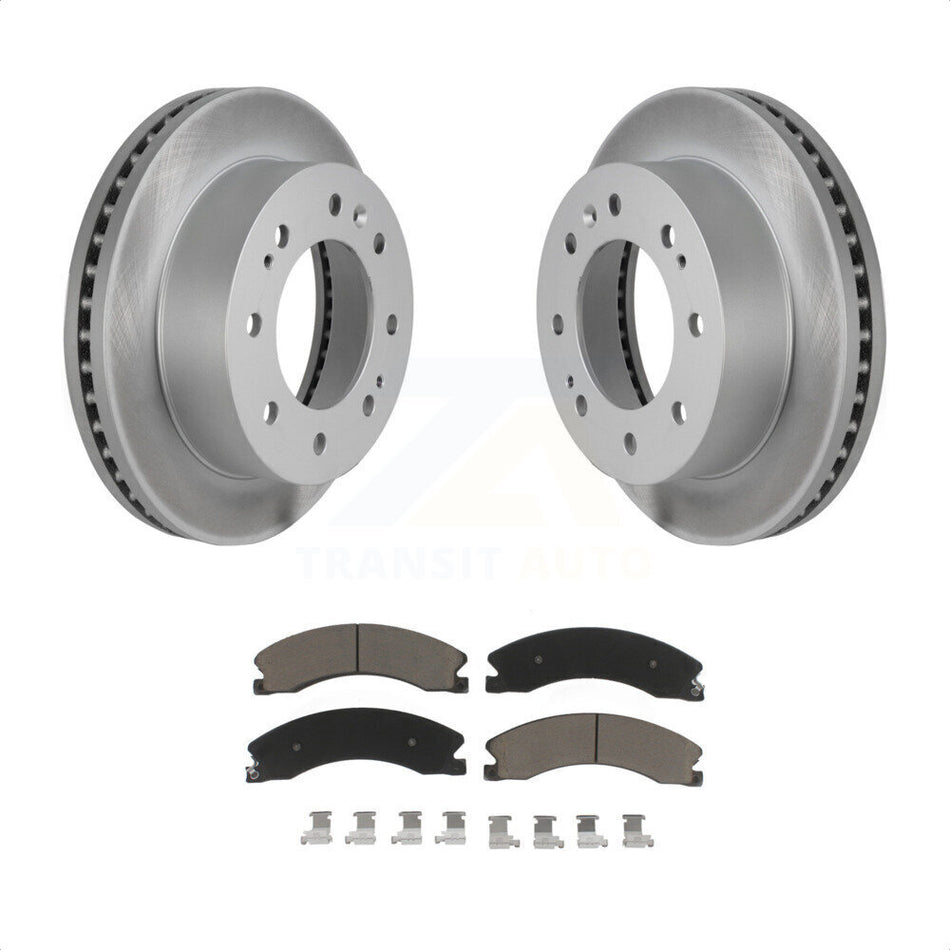 Front Coated Disc Brake Rotors And Ceramic Pads Kit For Chevrolet Silverado 2500 HD GMC Sierra 3500 Suburban KGC-100258 by Transit Auto