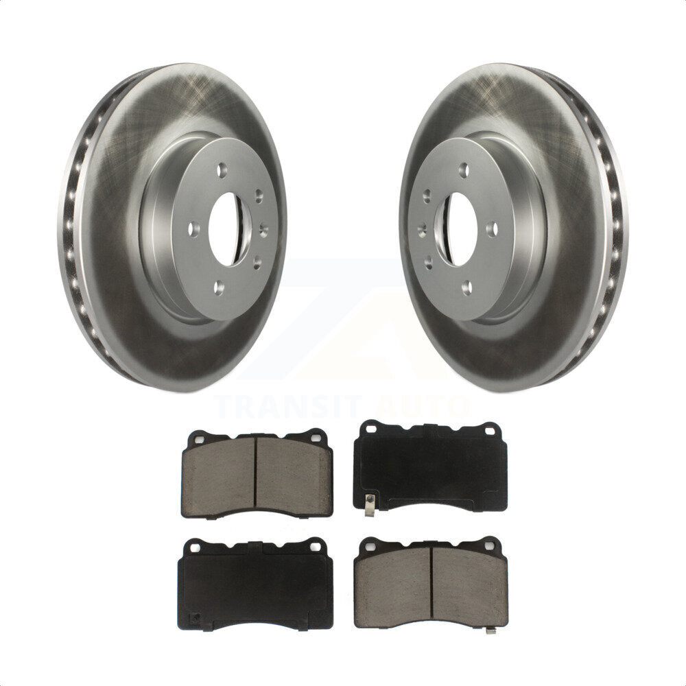 Front Coated Disc Brake Rotors And Ceramic Pads Kit For Cadillac ATS KGC-100263 by Transit Auto