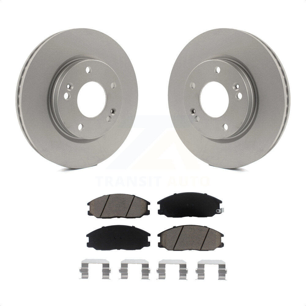 Front Coated Disc Brake Rotors And Ceramic Pads Kit For 2001-2006 Hyundai Santa Fe With 276mm Diameter Rotor KGC-100275 by Transit Auto