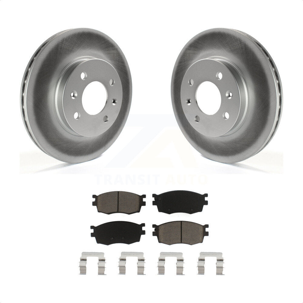 Front Coated Disc Brake Rotors And Ceramic Pads Kit For Hyundai Accent Kia Rio Rio5 KGC-100281 by Transit Auto