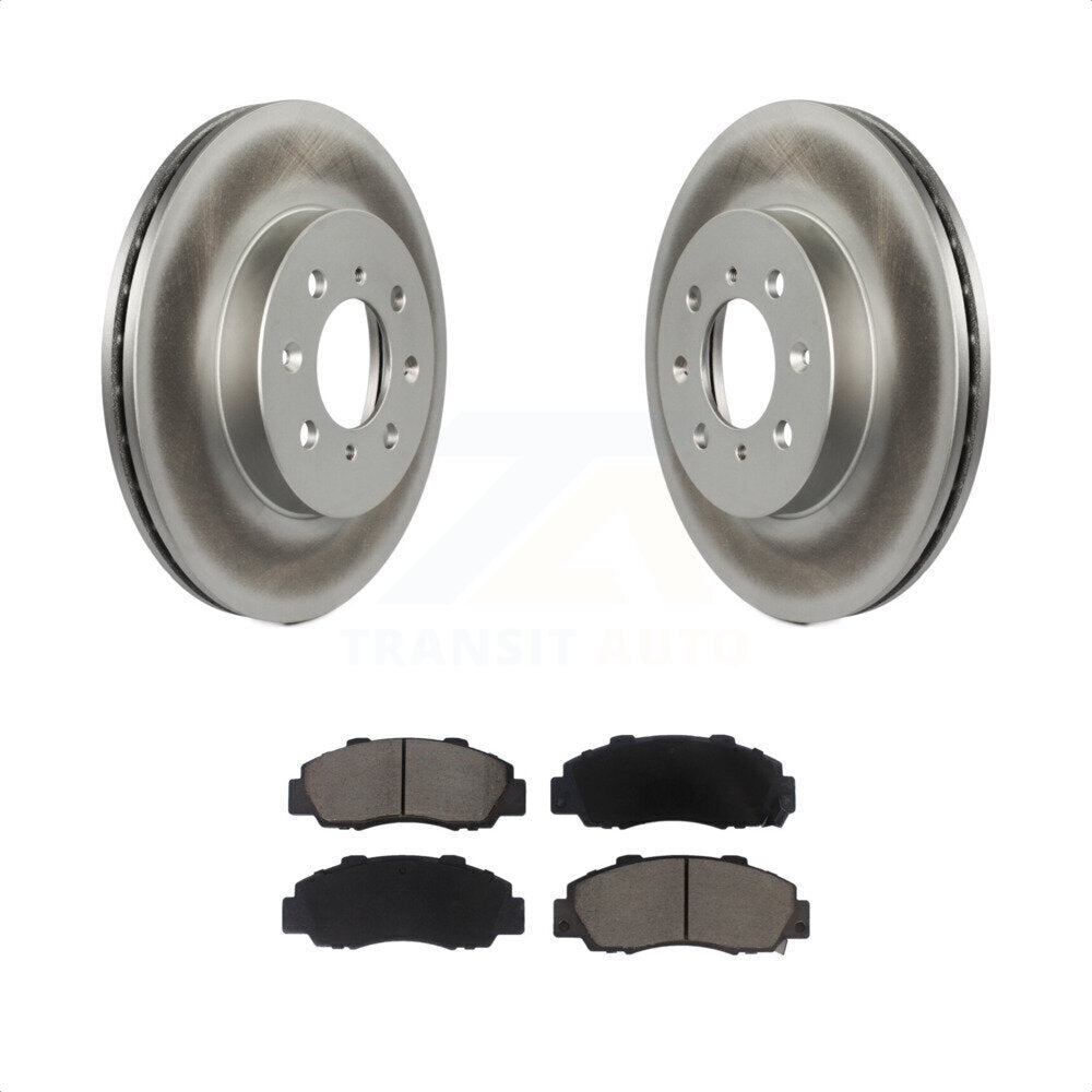 Front Coated Disc Brake Rotors And Ceramic Pads Kit For 1992-1993 Acura Integra GS-R KGC-100287 by Transit Auto