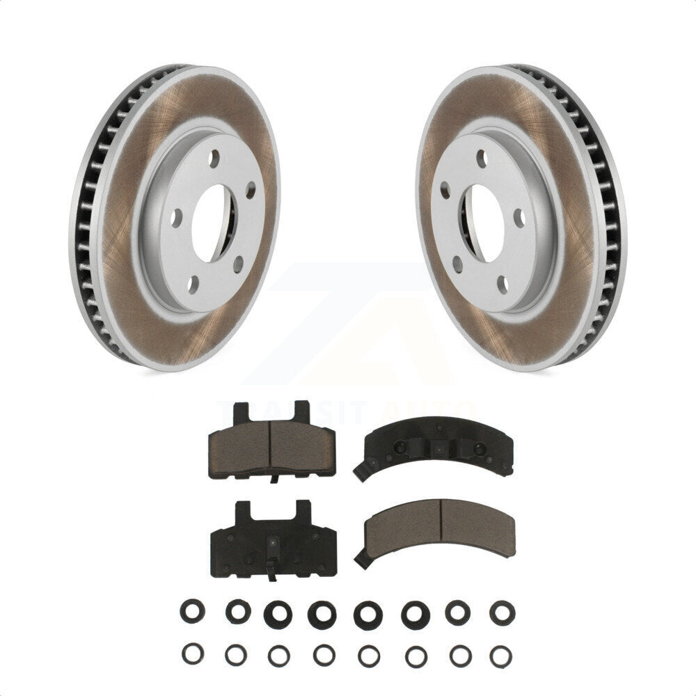 Front Coated Disc Brake Rotors And Ceramic Pads Kit For Cadillac DeVille Fleetwood 60 Special Commercial Chassis KGC-100296 by Transit Auto