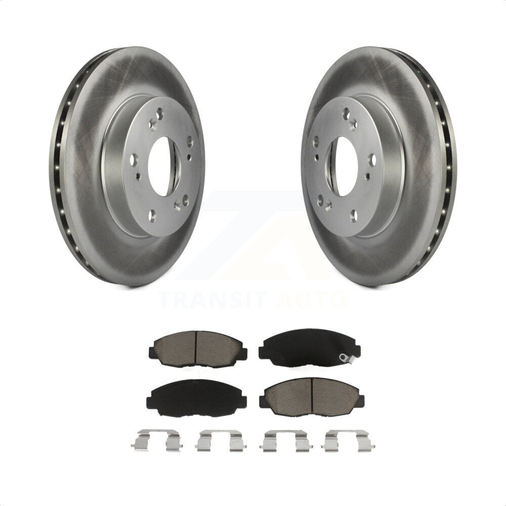 Front Coated Disc Brake Rotors And Ceramic Pads Kit For Honda Civic KGC-100307 by Transit Auto