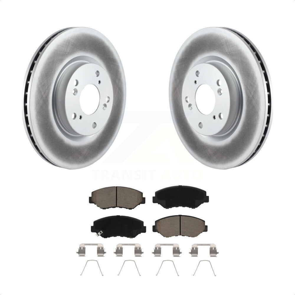 Front Coated Disc Brake Rotors And Ceramic Pads Kit For Honda Civic CR-V Acura ILX KGC-100308 by Transit Auto