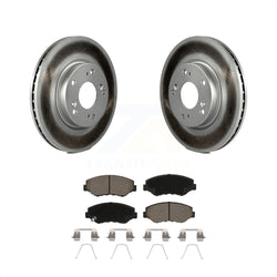 Front Coated Disc Brake Rotors And Ceramic Pads Kit For 2013 Acura ILX 2.0L KGC-100313