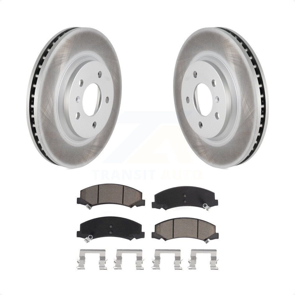 Front Coated Disc Brake Rotors And Ceramic Pads Kit For Chevrolet Impala Buick Lucerne Limited Monte Carlo KGC-100326 by Transit Auto