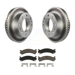 Front Coated Disc Brake Rotors And Ceramic Pads Kit For Chevrolet Express 3500 GMC Savana Silverado HD Sierra Classic 4500 KGC-100327