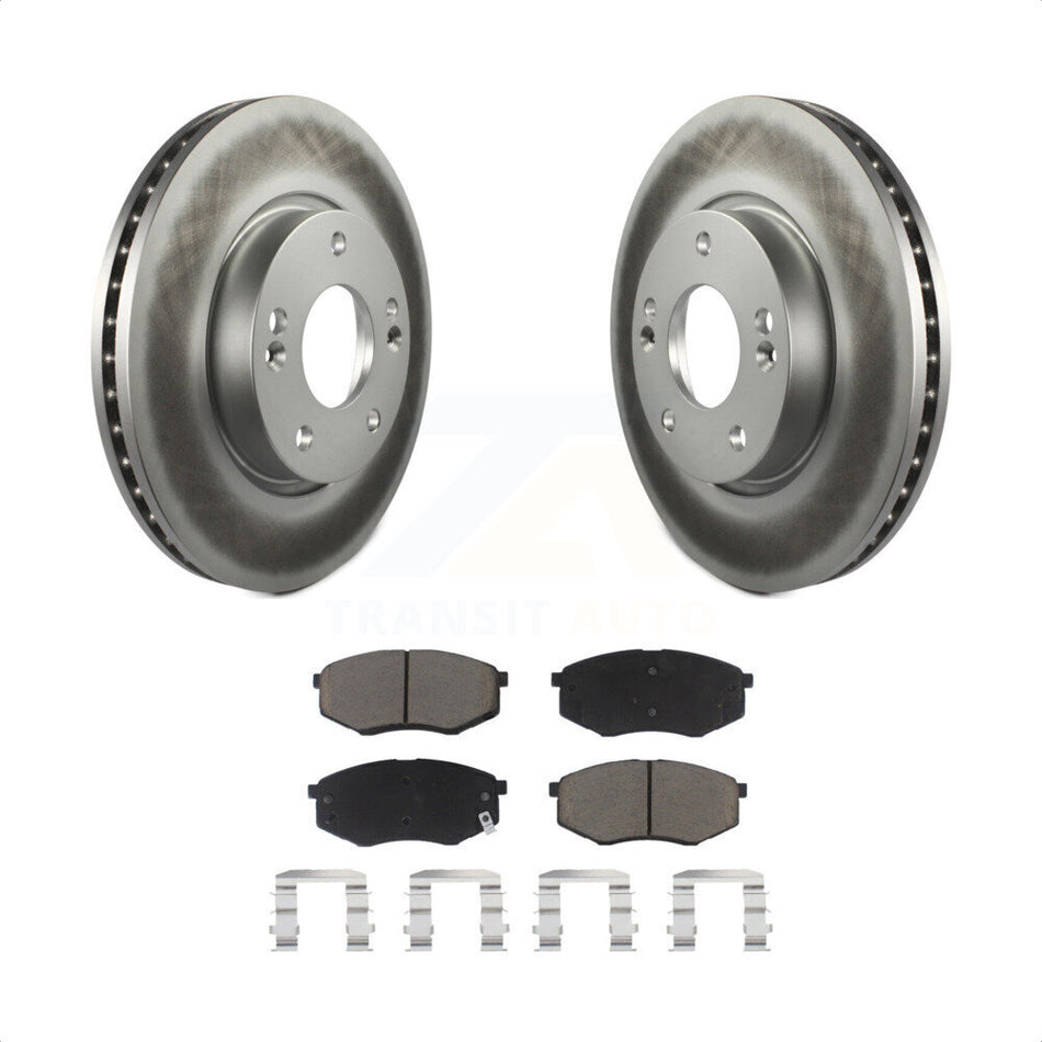 Front Coated Disc Brake Rotors And Ceramic Pads Kit For Hyundai Tucson Kia Sportage FWD KGC-100338 by Transit Auto