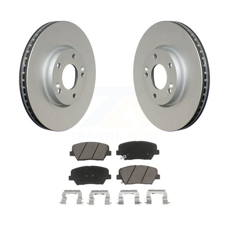 Front Coated Disc Brake Rotors And Ceramic Pads Kit For 2014-2017 Kia Rondo KGC-100355 by Transit Auto