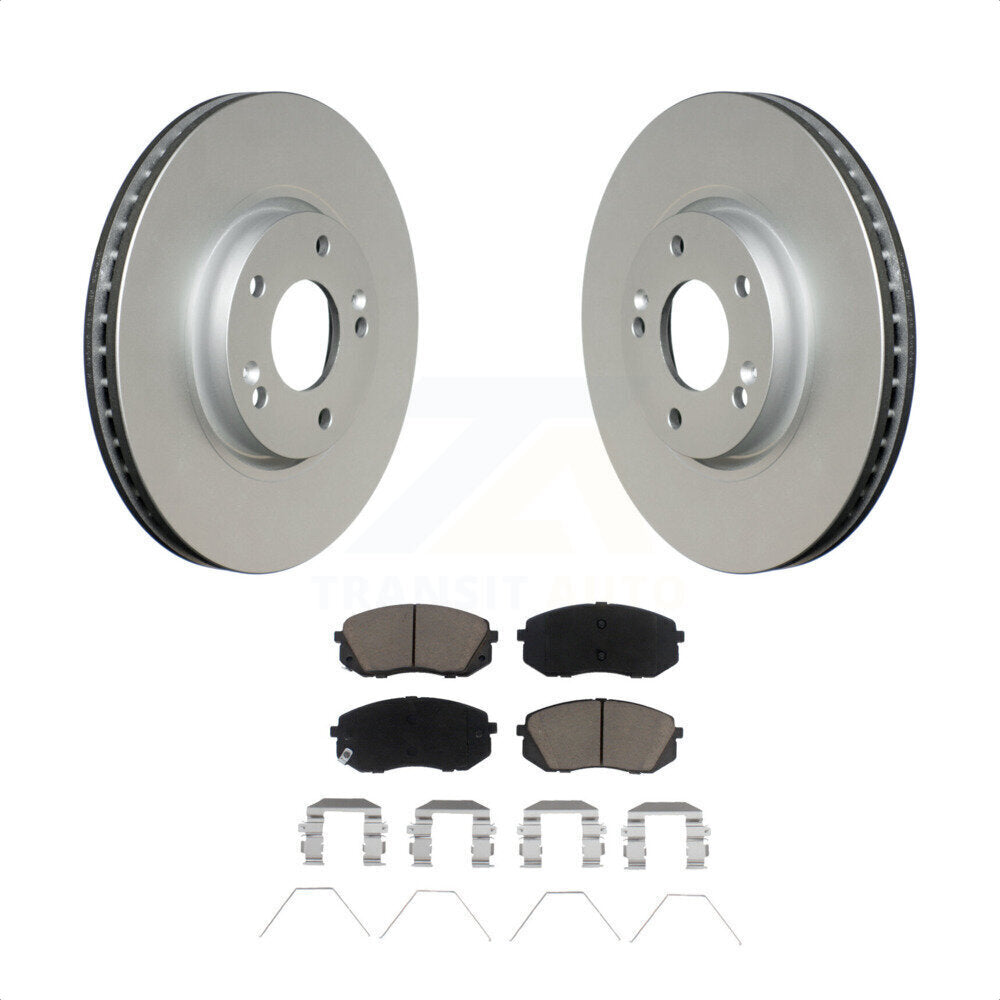 Front Coated Disc Brake Rotors And Ceramic Pads Kit For 2017-2019 Kia Soul EV KGC-100357 by Transit Auto