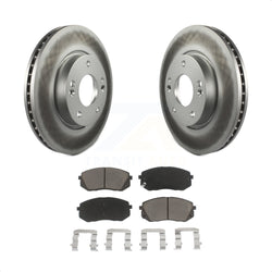 Front Coated Disc Brake Rotors And Ceramic Pads Kit For 2010-2012 Kia Rondo KGC-100363