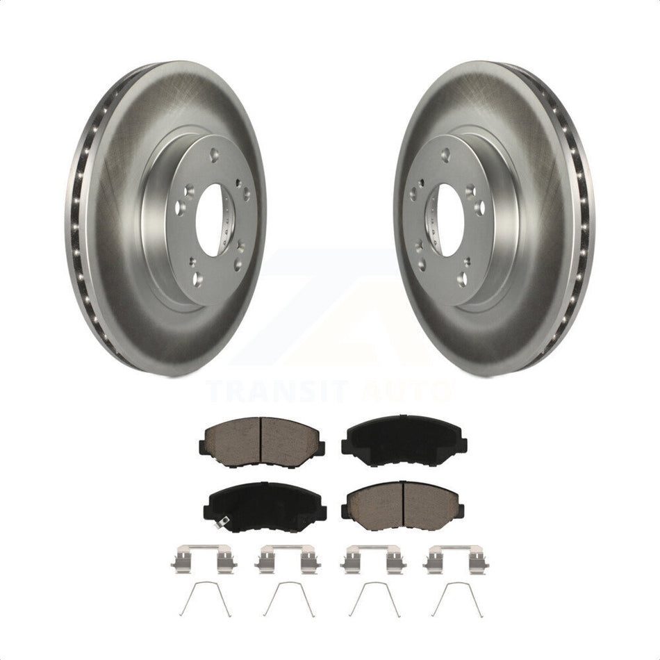 Front Coated Disc Brake Rotors And Ceramic Pads Kit For 2002-2004 Honda CR-V KGC-100367 by Transit Auto