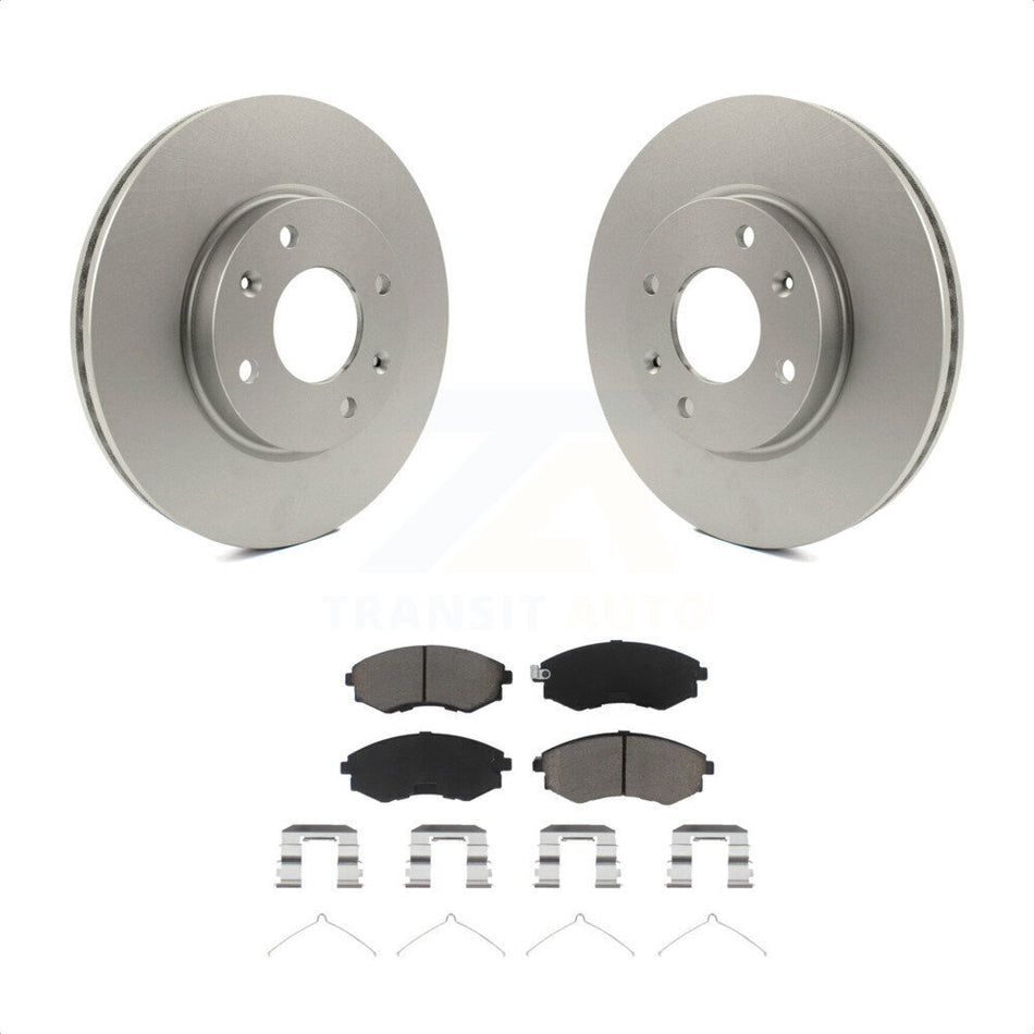 Front Coated Disc Brake Rotors And Ceramic Pads Kit For Hyundai Sonata Kia Optima Magentis KGC-100369 by Transit Auto