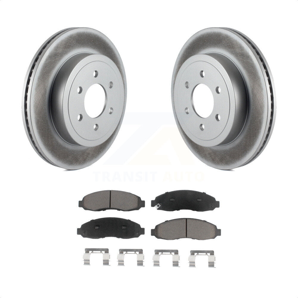 Front Coated Disc Brake Rotors And Ceramic Pads Kit For 2003-2004 Dodge Dakota KGC-100378 by Transit Auto