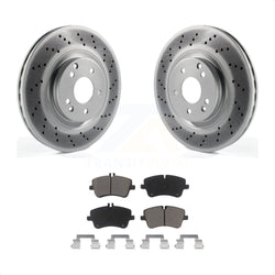 Front Coated Disc Brake Rotors And Ceramic Pads Kit For Mercedes-Benz SLK280 C320 With Sport Package KGC-100389