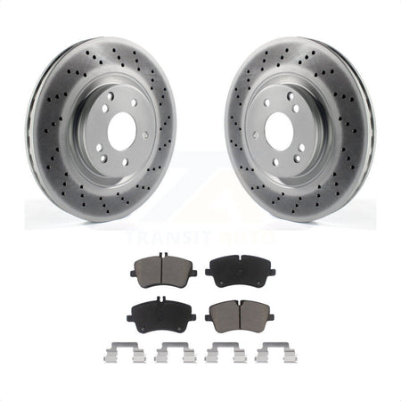 Front Coated Disc Brake Rotors And Ceramic Pads Kit For Mercedes-Benz SLK280 C320 With Sport Package KGC-100389 by Transit Auto