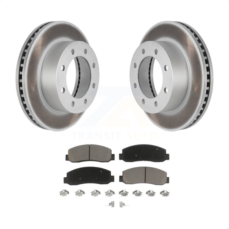 Front Coated Disc Brake Rotors And Ceramic Pads Kit For Ford F-250 Super Duty F-350 KGC-100394 by Transit Auto