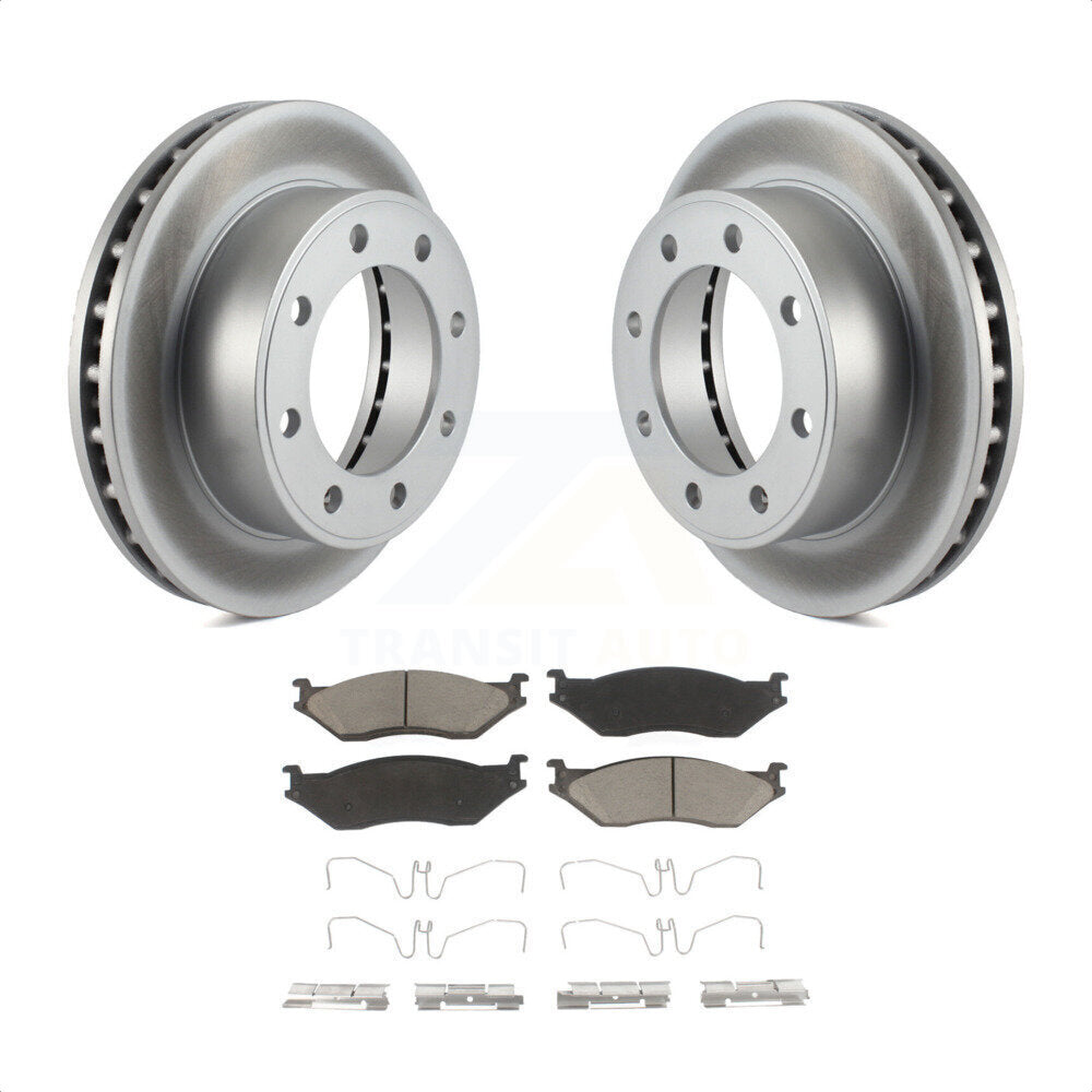 Front Coated Disc Brake Rotors And Ceramic Pads Kit For Ford F-550 Super Duty F-450 KGC-100399 by Transit Auto