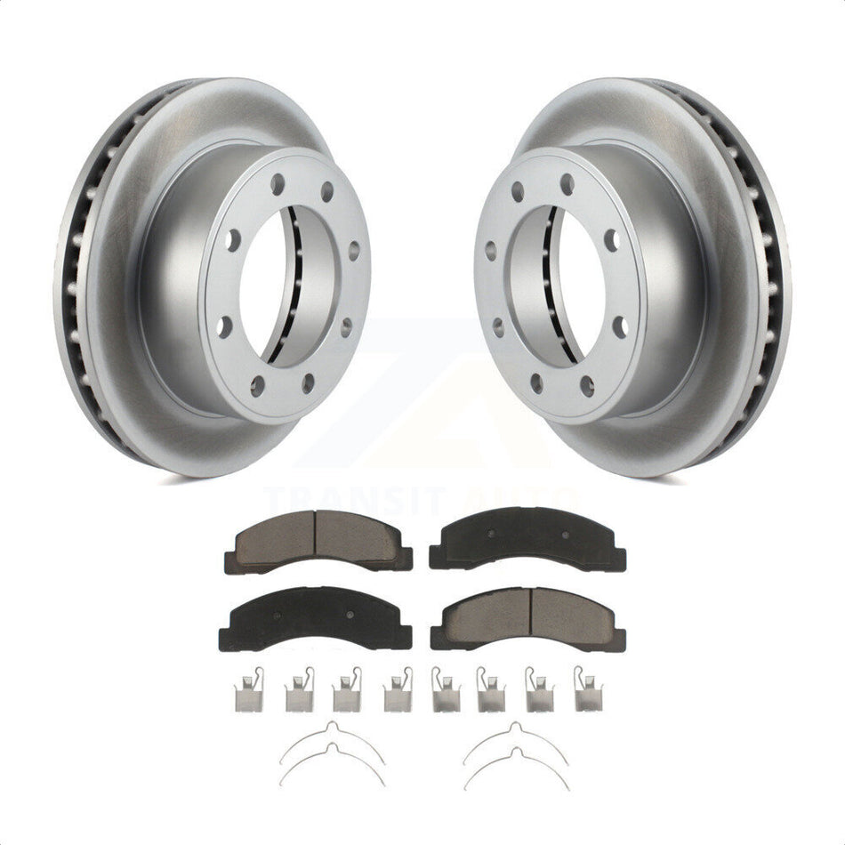 Front Coated Disc Brake Rotors And Ceramic Pads Kit For Ford F-250 Super Duty F-350 Excursion KGC-100400 by Transit Auto