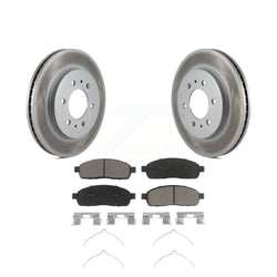 Front Coated Disc Brake Rotors And Ceramic Pads Kit For 2009 Ford F-150 With 6 Lug Wheels KGC-100405