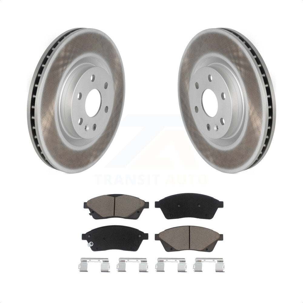 Front Coated Disc Brake Rotors And Ceramic Pads Kit For Cadillac SRX Saab 9-4X KGC-100426 by Transit Auto