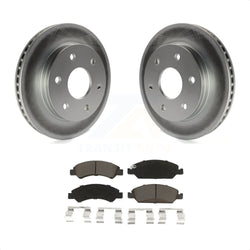 Front Coated Disc Brake Rotors And Ceramic Pads Kit For 2007 GMC Sierra 1500 rear brakes KGC-100429