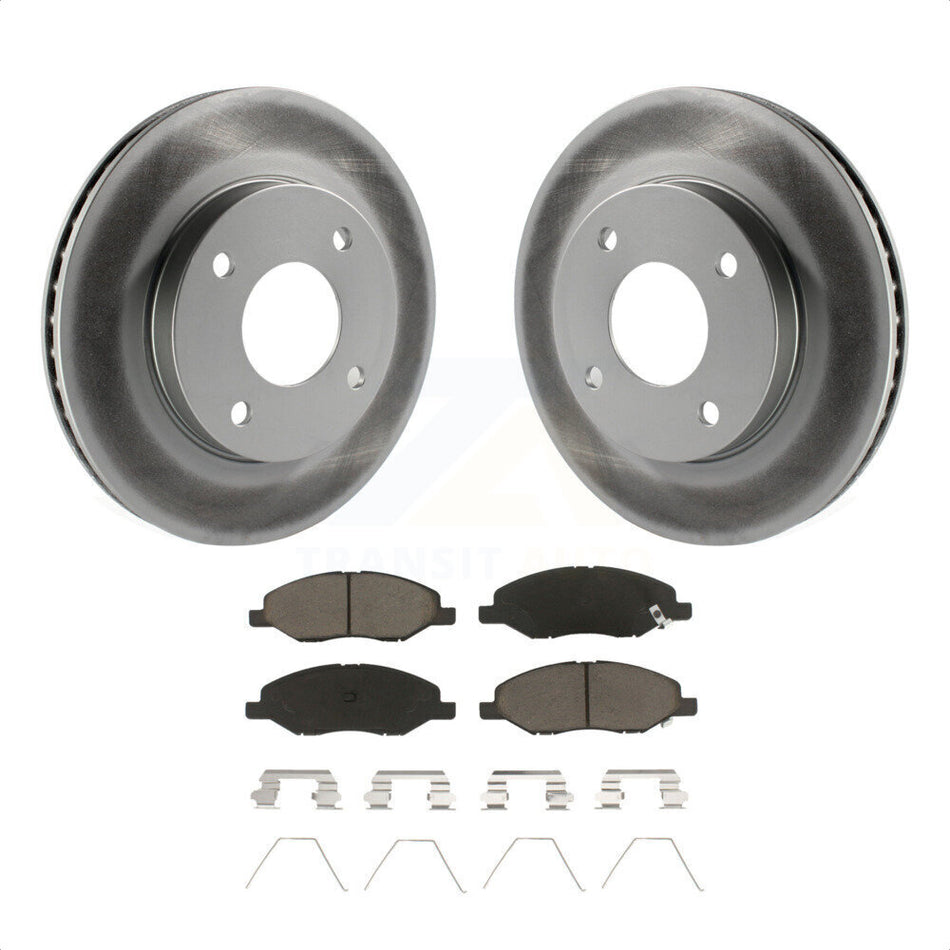 Front Coated Disc Brake Rotors And Ceramic Pads Kit For 2009-2011 Nissan Versa 1.6L KGC-100435 by Transit Auto