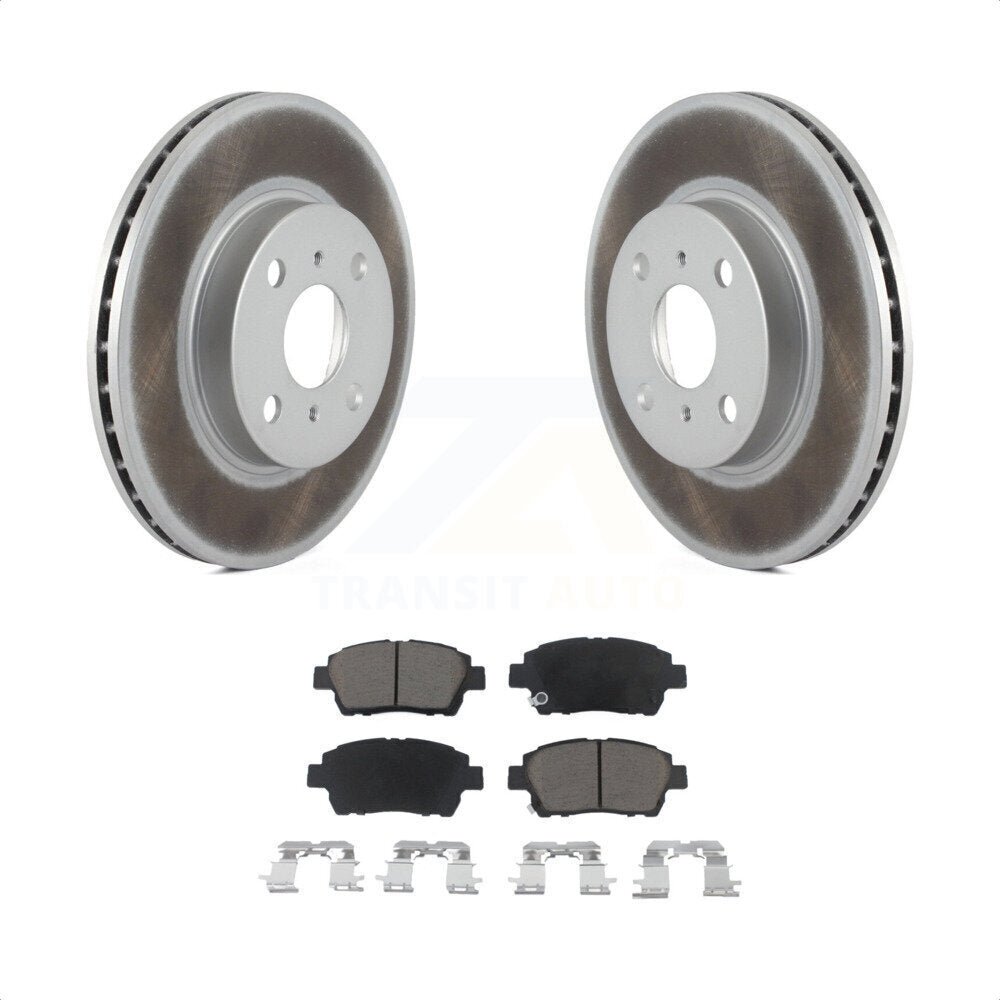 Front Coated Disc Brake Rotors And Ceramic Pads Kit For 2001-2003 Toyota Prius KGC-100454 by Transit Auto