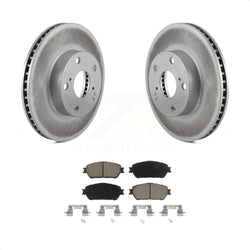 Front Coated Disc Brake Rotors And Ceramic Pads Kit For 2005-2015 Toyota Tacoma With 5 Lug Wheels KGC-100465