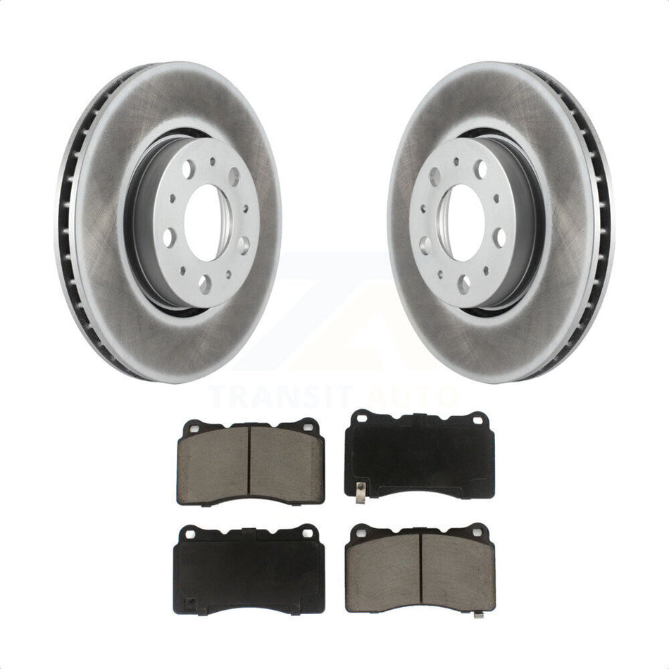 Front Coated Disc Brake Rotors And Ceramic Pads Kit For 2005-2007 Volvo V70 R With 286mm Diameter Rotor KGC-100475 by Transit Auto