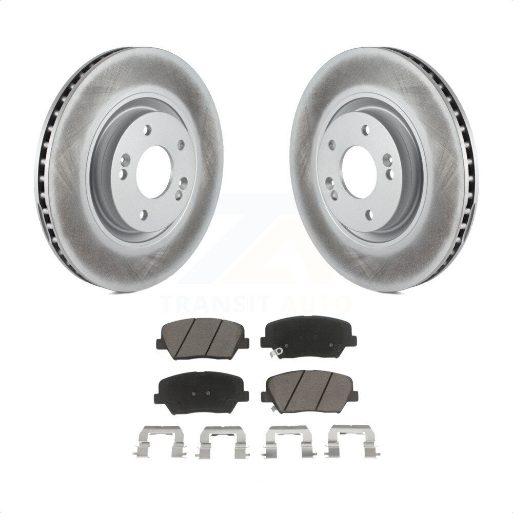 Front Coated Disc Brake Rotors And Ceramic Pads Kit For 2012-2017 Hyundai Azera KGC-100478 by Transit Auto