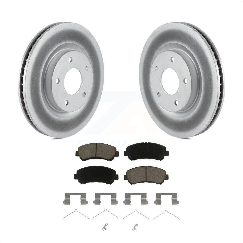 Front Coated Disc Brake Rotors And Ceramic Pads Kit For Nissan Rogue Select KGC-100491 by Transit Auto