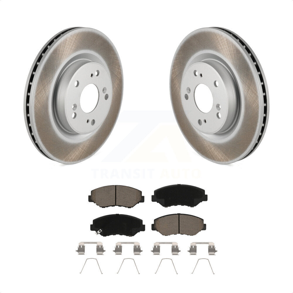 Front Coated Disc Brake Rotors And Ceramic Pads Kit For 2012-2016 Honda CR-V FWD KGC-100496 by Transit Auto