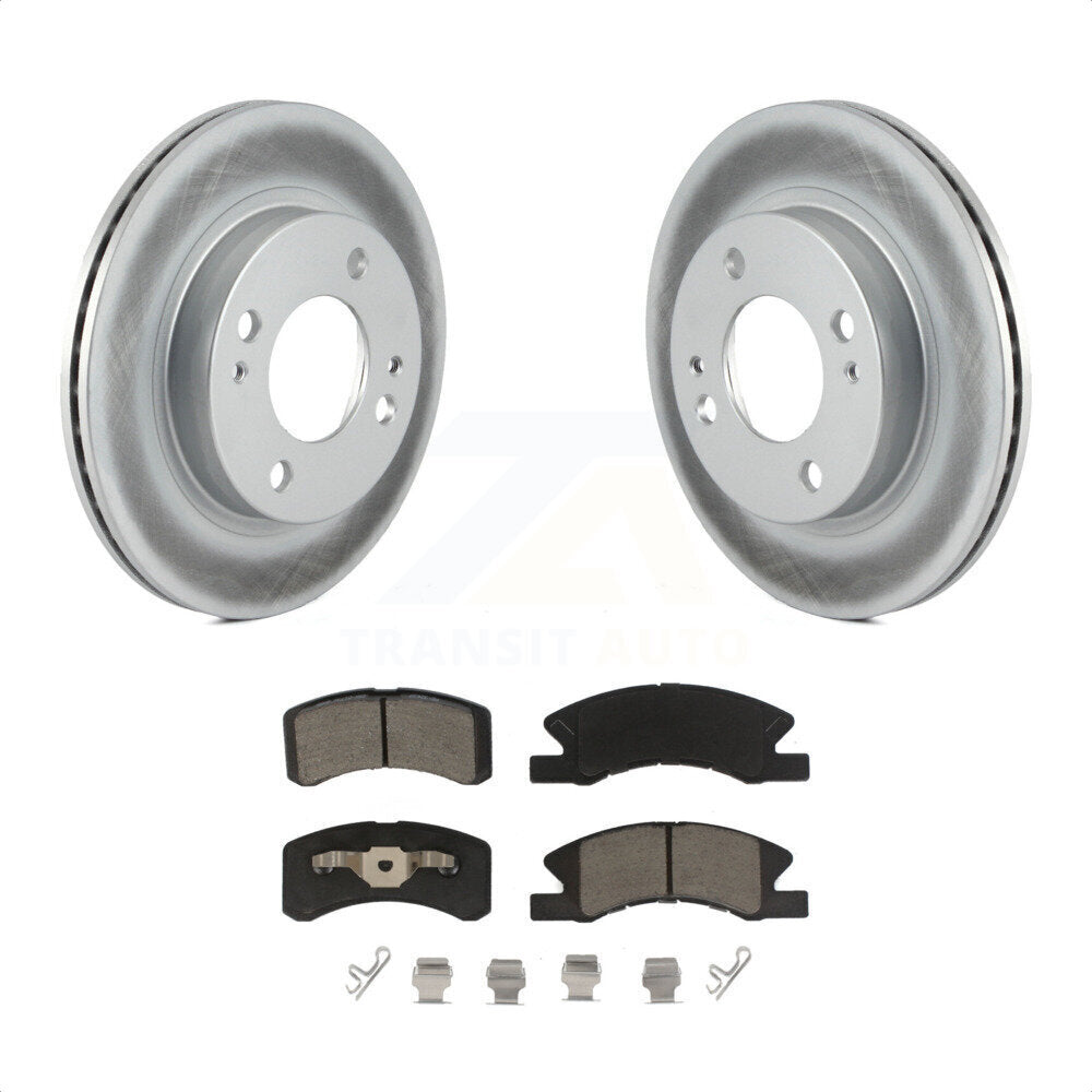 Front Coated Disc Brake Rotors And Ceramic Pads Kit For 2014-2015 Mitsubishi Mirage KGC-100525 by Transit Auto